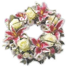 Lily and rose wreath