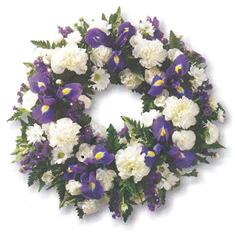 Blue and white wreath