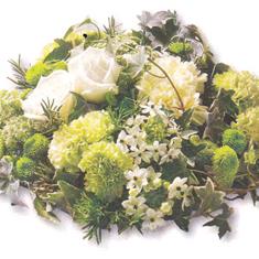 Green and ivory woodland posy