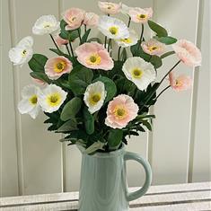 Artificial Pastel Poppy Jug